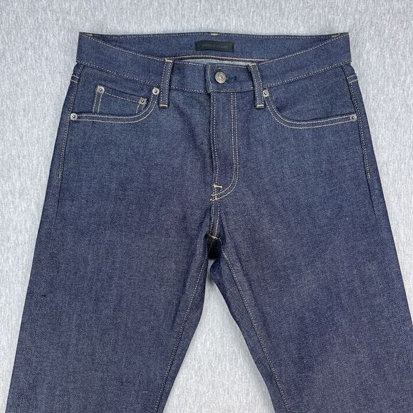 Uniqlo Selvedge Jeans Mens 29x34 Slim Straight Blue Kaihara Japanese Denim - Picture 2 of 16